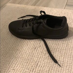 Black faux leather casual shoe